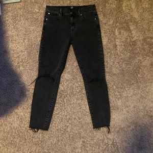 Gap True Skinny Ripped Black Jeans Size 30